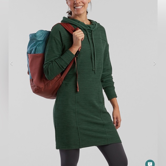 TITLE NINE by Toad & Co Intermosso Hoodie Dress Long Sleeve Gorpcore Travel L - Picture 2 of 13